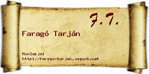 Faragó Tarján névjegykártya